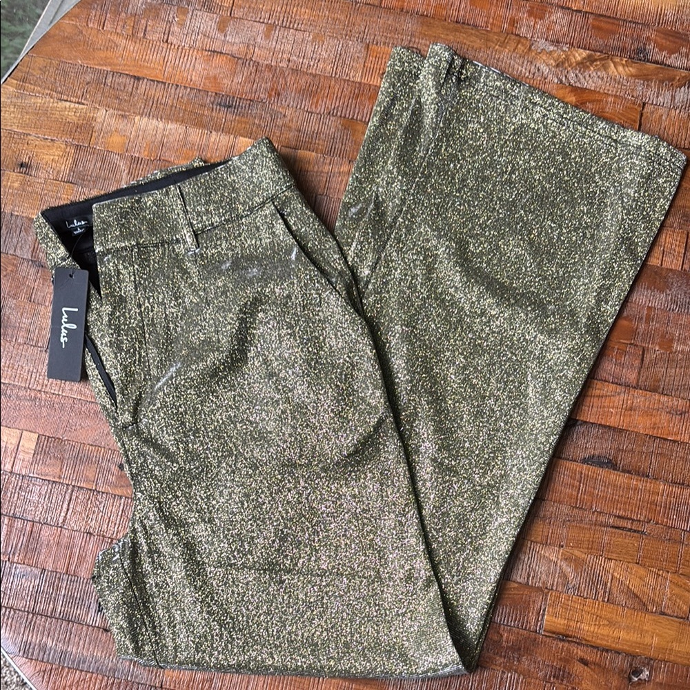 Lulu’s Gold Glitter Pants Size L